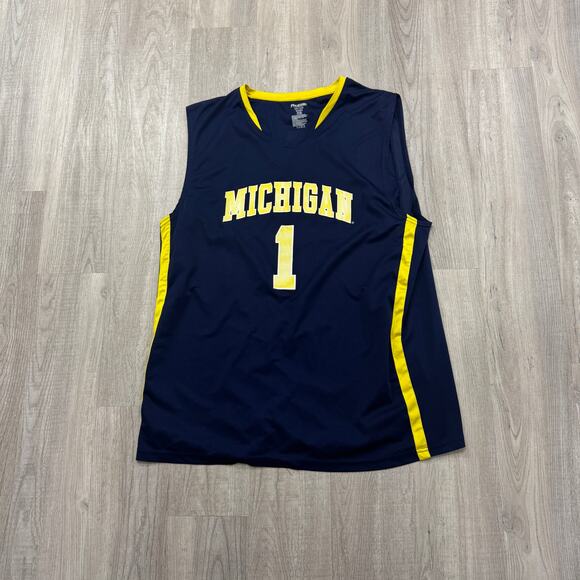 Michigan Wolverines Basketball Jersey Men's 2XL XXL Blue Yellow NCAA Hoops UofM - Picture 1 of 8
